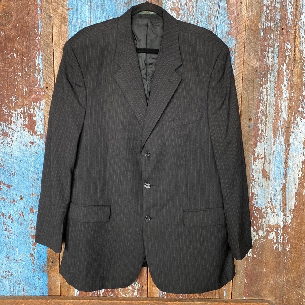 Franco Tassi Dark Gray Wool Suit Jacket size 46T